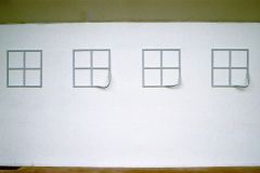 Echoes No. 1 - 4, 1971 - 74, laminated plywood, each 24 x 24"