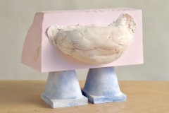 Inocence (Anit-Virus), 3 3/4 x 4 x 4 1/2", Hydrocal, 2021.