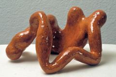 (Orange Figure), 2001, 4 1/2 x 7 x 9, Ceramic.