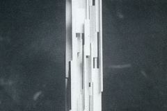 Tower, Masonite, 1960, 18 x 3 1/2 x 3".