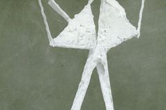 Two Figures, Wire and Plaster, 1958, 15 x 7 x 8".