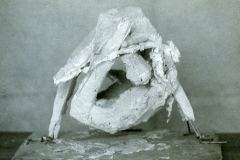 Two Figures, Wire and Plaster, 1958, 9 1/2 x 8 x 9".