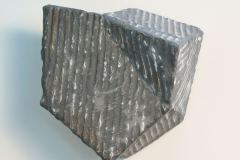 Coal, (Grey), 2023, 7 1/2 x 8 x 5 3/4", Cardboard, Resin & Pigment.