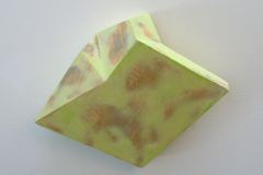 Sun Flower, (Green), 10 1/2 x 13 x 4 1/2", 2023, Cardboard, Resin, Pigment.