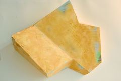 Sun Shine (Cadmium), 14 x 15 1/2 x 7", Cardboard, Resin, Pigment, 2023.